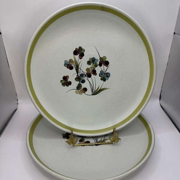 Vintage Denby Shamrock 10 inch dinner plates set of 2 - Picture 1 of 7